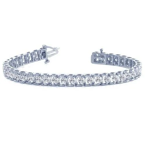 Bracelets GB Round Prong Set Real Natural Earth Mined Diamond Tennis Bracelet Solid Gold Women Jewelry 8 Ct Bracelets GB Round Prong Set Real Natural Earth Mined Diamond Tennis Bracelet Solid Gold Women Jewelry 8 Ct