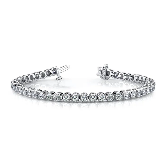 Bracelets GB Tennis Bracelet Round Cut Natural Earth Mined Diamonds White Gold 14K 810 Carats Bracelets GB Tennis Bracelet Round Cut Natural Earth Mined Diamonds White Gold 14K 810 Carats