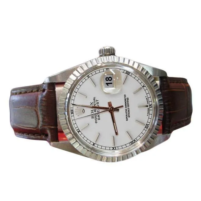 Bracelets GB White Stick Dial Bezel Datejust Rolex Men Watch Leather Bracelet Bracelets GB White Stick Dial Bezel Datejust Rolex Men Watch Leather Bracelet