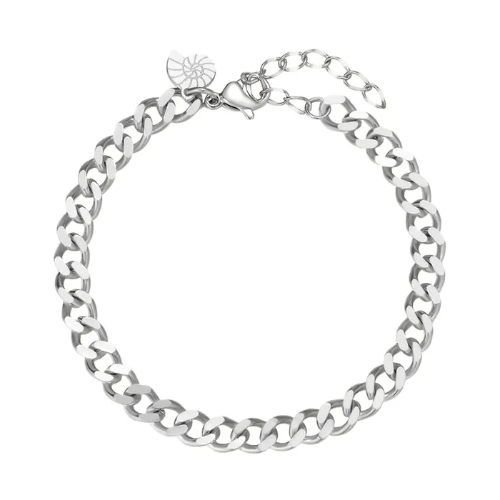 Bracelets Hey Happiness Chunky Curb Chain Bracelet Silver