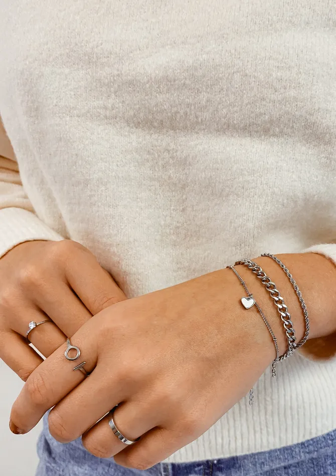 Bracelets Hey Happiness Chunky Curb Chain Bracelet Silver Bracelets Hey Happiness Chunky Curb Chain Bracelet Silver