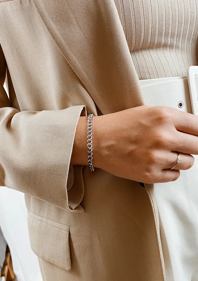 Bracelets Hey Happiness Chunky Curb Chain Bracelet Silver Bracelets Hey Happiness Chunky Curb Chain Bracelet Silver