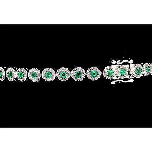 Bracelets Natural Earth Mined Diamond Tennis Bracelet 12 Carats Green Sapphire Prong Set GB Bracelets Natural Earth Mined Diamond Tennis Bracelet 12 Carats Green Sapphire Prong Set GB