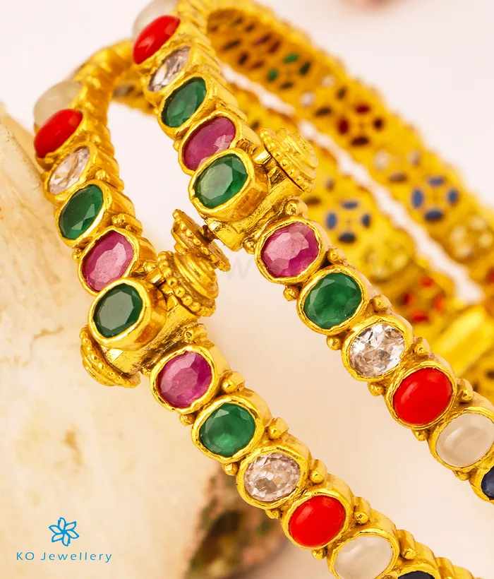 Bracelets Silversmith The Kripa Silver Navratna Bracelet SingleSize28