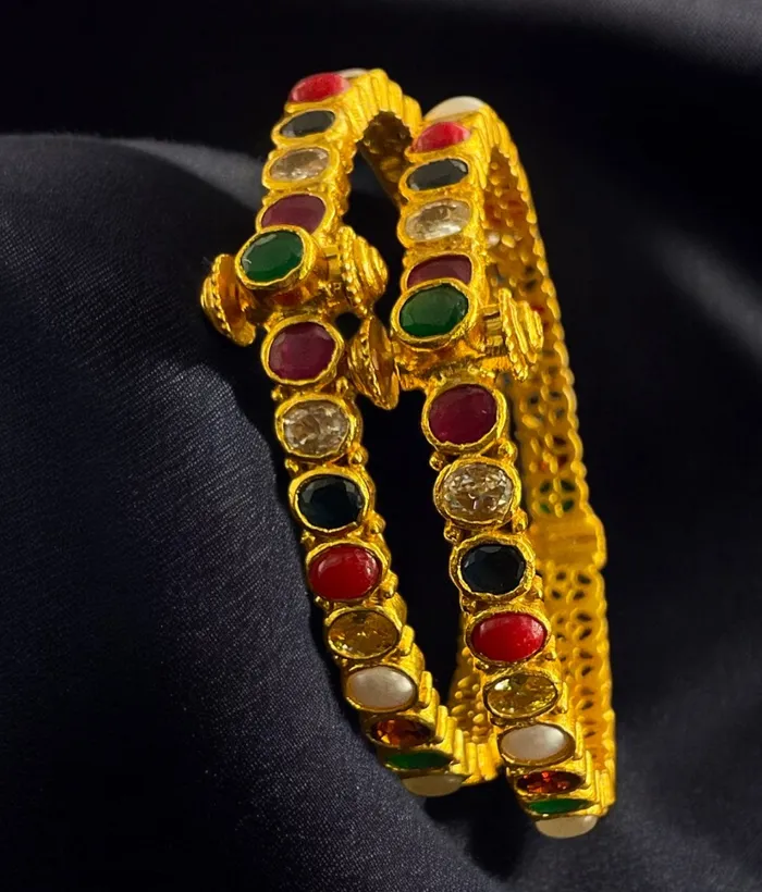 Bracelets Silversmith The Kripa Silver Navratna Bracelet SingleSize28