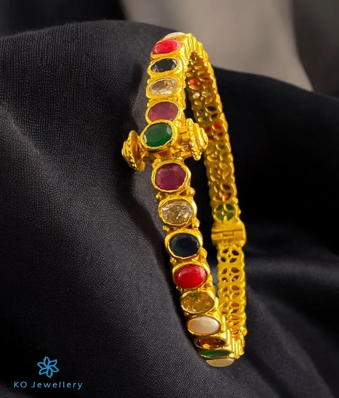 Bracelets Silversmith The Kripa Silver Navratna Bracelet SingleSize28