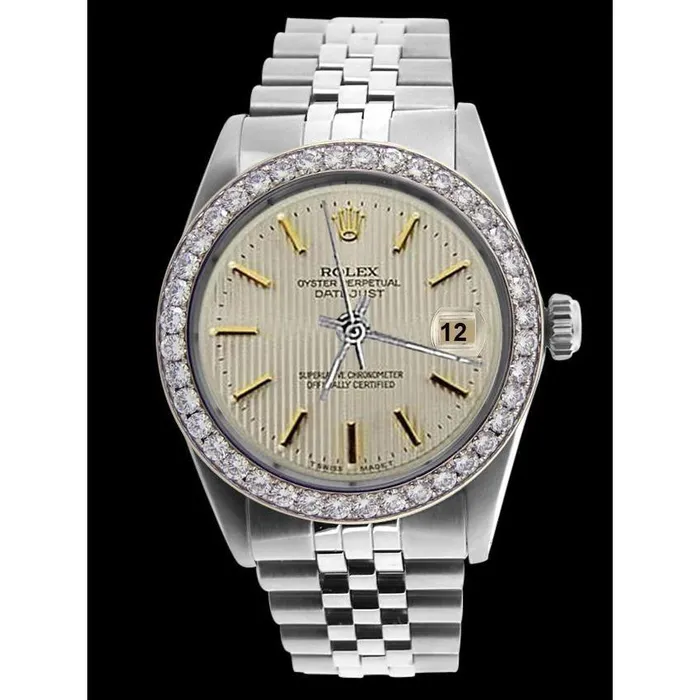 Champange Stick Dial Rolex Gents Watch Ss Bracelet Diamond Bezel QUICK SET GB Bracelets Champange Stick Dial Rolex Gents Watch Ss Bracelet Diamond Bezel QUICK SET GB Bracelets