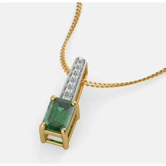 Colombian Green Emerald And Natural Earth Mined Diamond Pendant 425 Carats Gold 14K GB Necklaces Colombian Green Emerald And Natural Earth Mined Diamond Pendant 425 Carats Gold 14K GB Necklaces