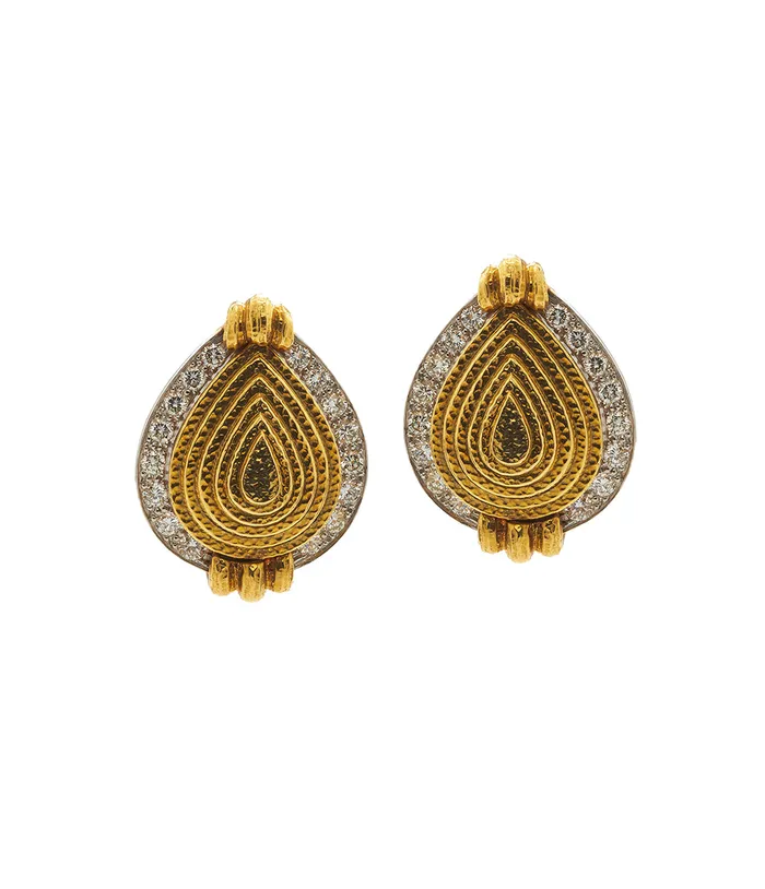 David Webb Earrings Concentric Pear Earrings