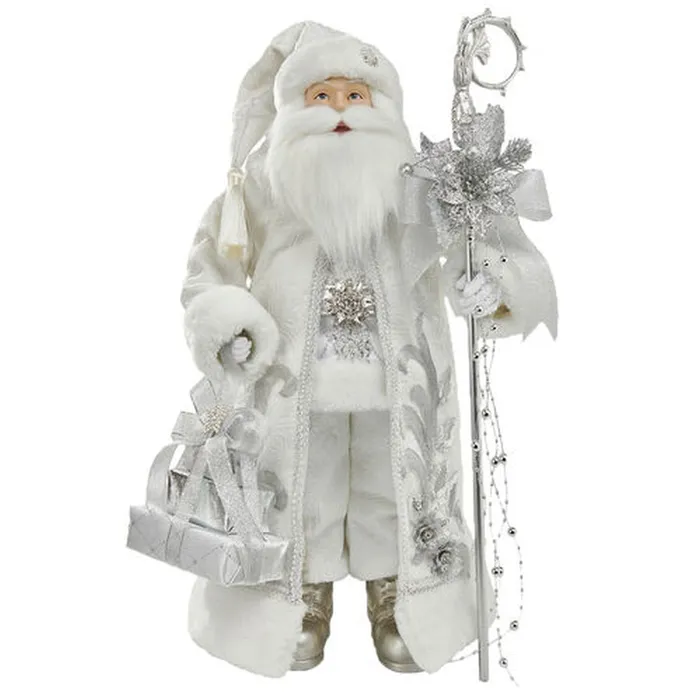 December Diamonds Rings December Diamonds Santa Friends 21 Silver Fabric Santa With Staff Figurine