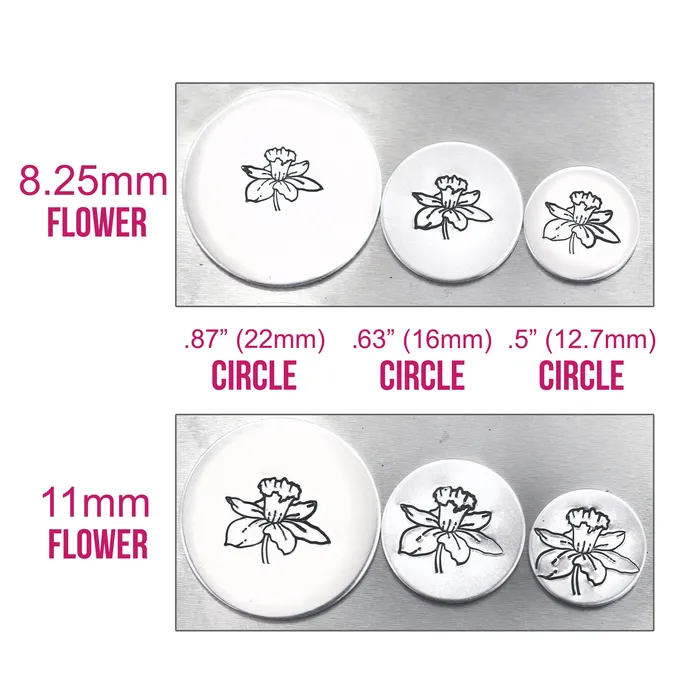 DS 38 Earrings Rose Metal Design Stamp June Birth Month Flower 825mm Beaducation Original