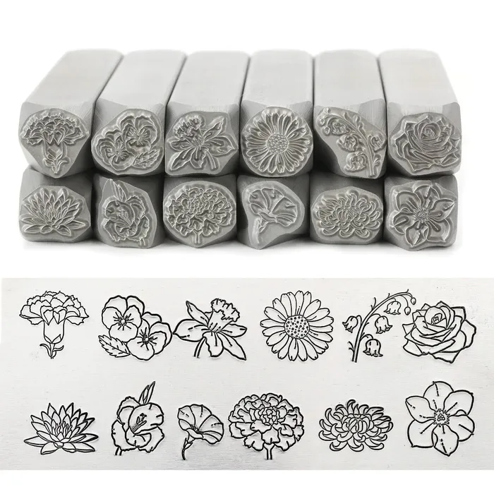 DS 38 Earrings Rose Metal Design Stamp June Birth Month Flower 825mm Beaducation Original