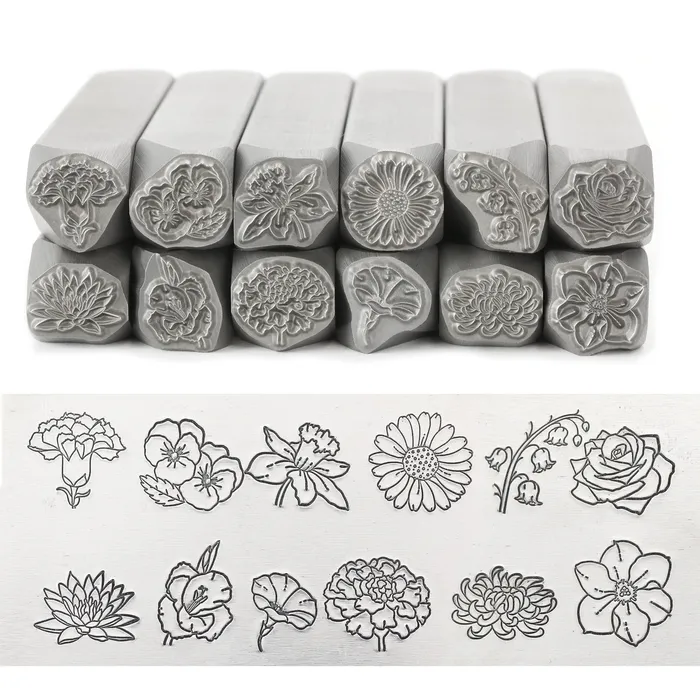 Earrings DS 12 Rose Metal Design Stamp June Birth Month Flower 11mm Beaducation Original