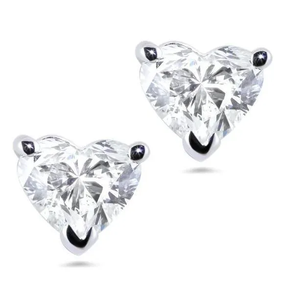 Earrings GB Heart Cut Sparkling 250 Ct Natural Earth Mined Diamonds Women Studs Earring White Gold Earrings GB Heart Cut Sparkling 250 Ct Natural Earth Mined Diamonds Women Studs Earring White Gold