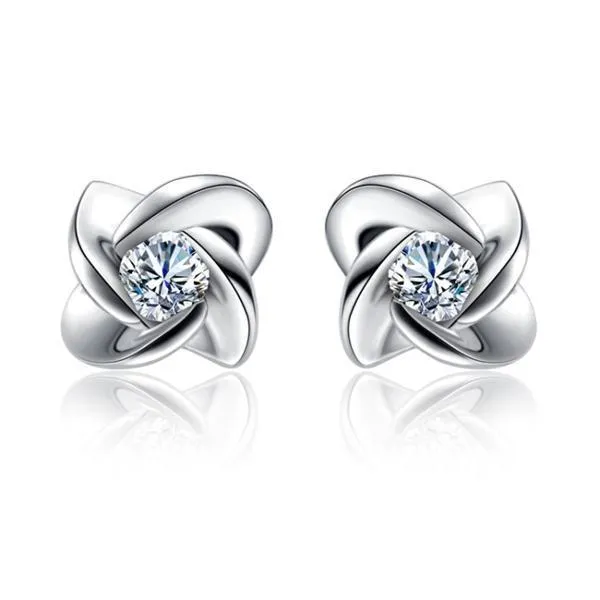 Earrings GB Round Natural Earth Mined Diamond 120 Carats Women Stud Earring 14K White Gold Earrings GB Round Natural Earth Mined Diamond 120 Carats Women Stud Earring 14K White Gold
