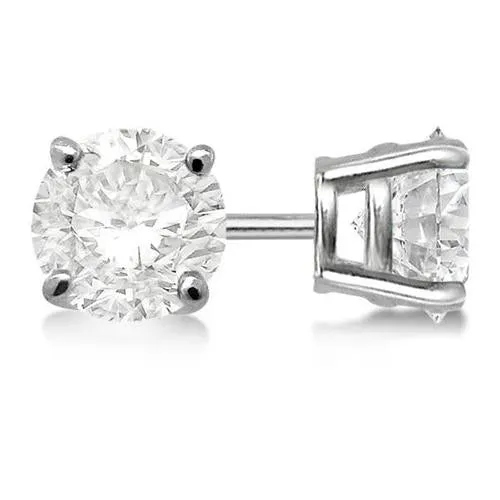Earrings GB Round Natural Earth Mined Diamond Ladies Stud Earring 2 Carats White Gold Earrings GB Round Natural Earth Mined Diamond Ladies Stud Earring 2 Carats White Gold