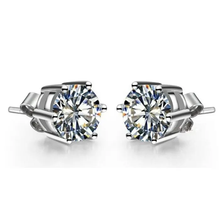 Earrings GB Round Natural Earth Mined Diamond Stud Earrings Six Prong Setting Jewelry 2 Carat WG 14K Earrings GB Round Natural Earth Mined Diamond Stud Earrings Six Prong Setting Jewelry 2 Carat WG 14K