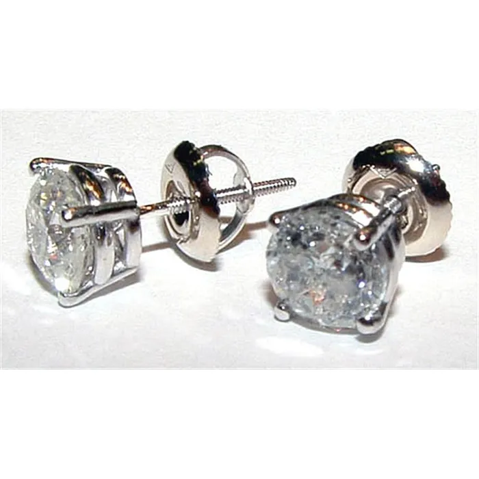 Earrings GB Round Natural Earth Mined Diamond Stud Women Earrings 202 Ct
