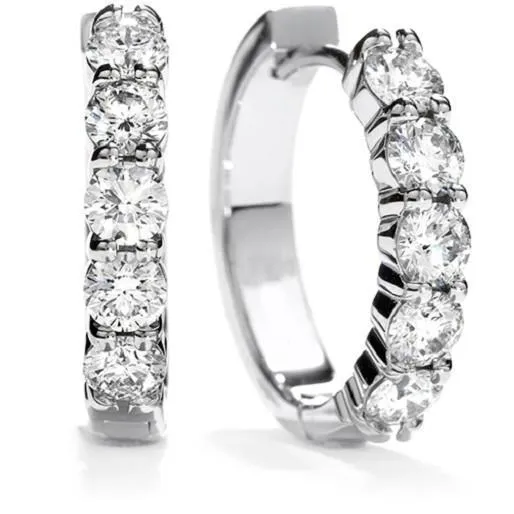 Earrings GB Sparkling Round Cut Natural Earth Mined Diamond Ladies Hoop Earrings 3 Carat WG 14K Earrings GB Sparkling Round Cut Natural Earth Mined Diamond Ladies Hoop Earrings 3 Carat WG 14K