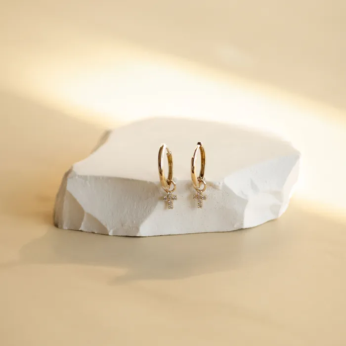 Earrings Hey Happiness Hope Hoop Earrings 14K Gold Earrings Hey Happiness Hope Hoop Earrings 14K Gold