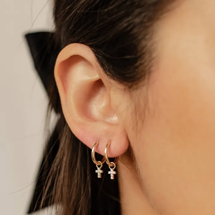 Earrings Hey Happiness Hope Hoop Earrings 14K Gold Earrings Hey Happiness Hope Hoop Earrings 14K Gold