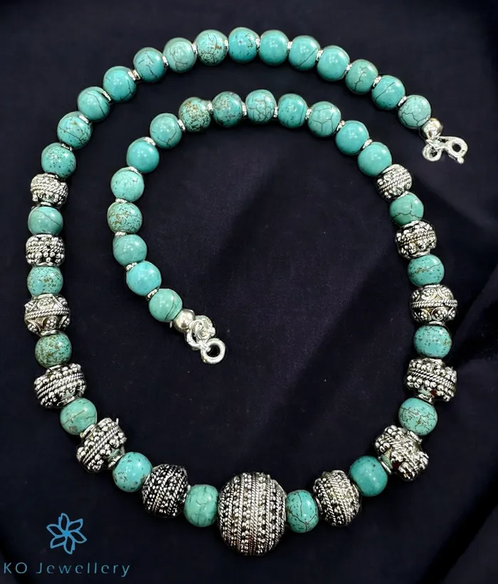 Earrings Karwar The Silver Turquoise Beads Necklace Earrings