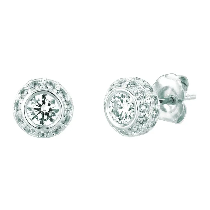 Earrings Natural Earth Mined Diamond Stud Earring 190 Carats 14K White Gold GB Earrings Natural Earth Mined Diamond Stud Earring 190 Carats 14K White Gold GB