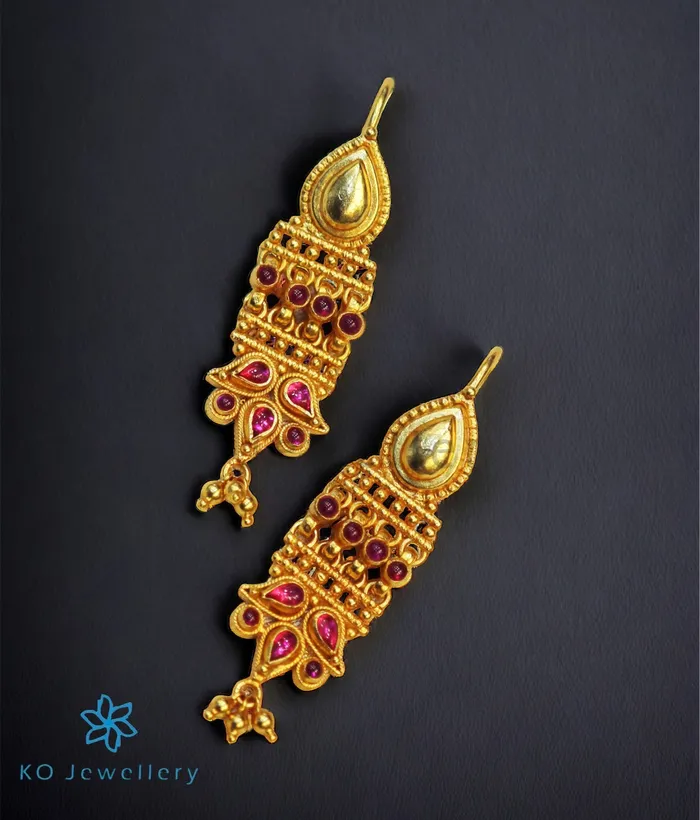 Earrings Silversmith The Abir Silver EarringsRed