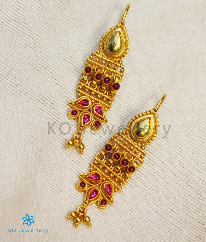 Earrings Silversmith The Abir Silver EarringsRed