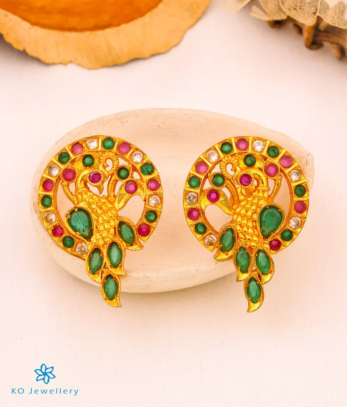 Earrings Silversmith The Mor Silver Earstuds RedGreen