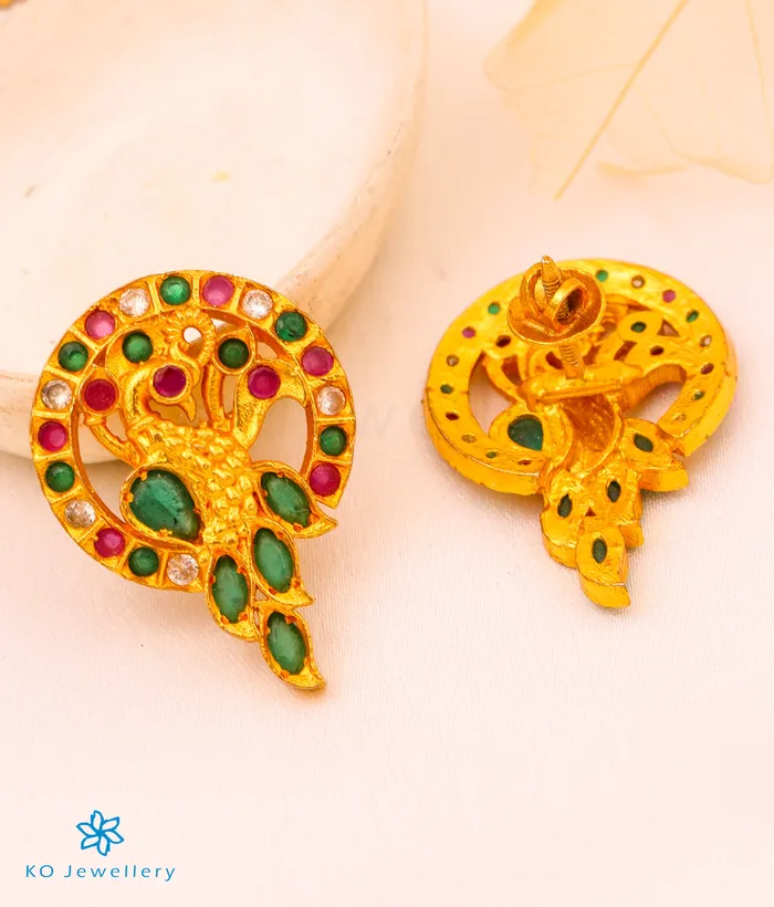 Earrings Silversmith The Mor Silver Earstuds RedGreen