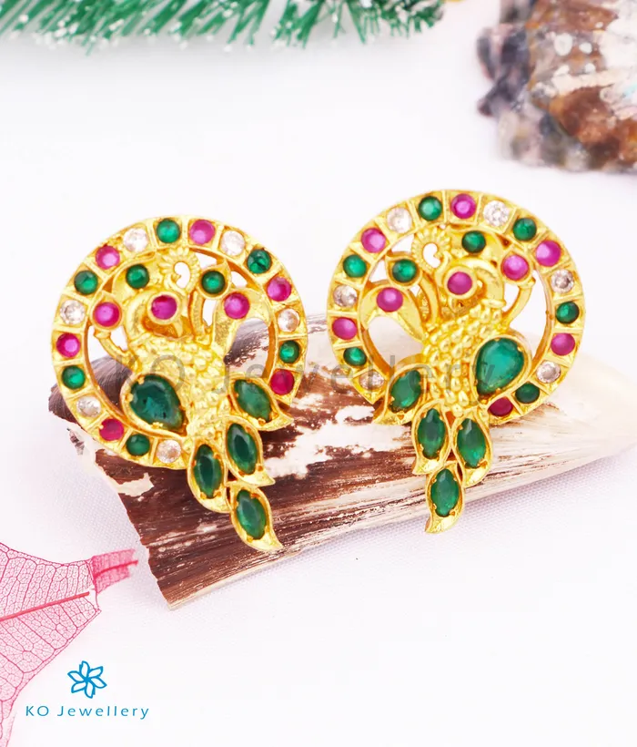 Earrings Silversmith The Mor Silver Earstuds RedGreen