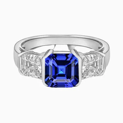 Engagement 3 Stone Natural Earth Mined Diamond Ring Asscher Sri Lankan Sapphire 2 Carats HarryChadEntcom Rings Engagement 3 Stone Natural Earth Mined Diamond Ring Asscher Sri Lankan Sapphire 2 Carats HarryChadEntcom Rings