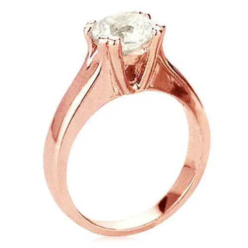 GB 250 Carat Natural Earth Mined Diamond Solitaire Ring Rose Gold Rings
