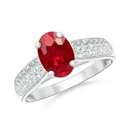 GB 480 Carats Ruby With Natural Earth Mined Diamonds Ring White Gold 14K Rings GB 480 Carats Ruby With Natural Earth Mined Diamonds Ring White Gold 14K Rings