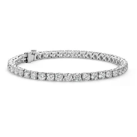 GB Bracelets 10 Carats Prong Set Round Real Natural Earth Mined Diamond Tennis Bracelet White Gold 14K GB Bracelets 10 Carats Prong Set Round Real Natural Earth Mined Diamond Tennis Bracelet White Gold 14K