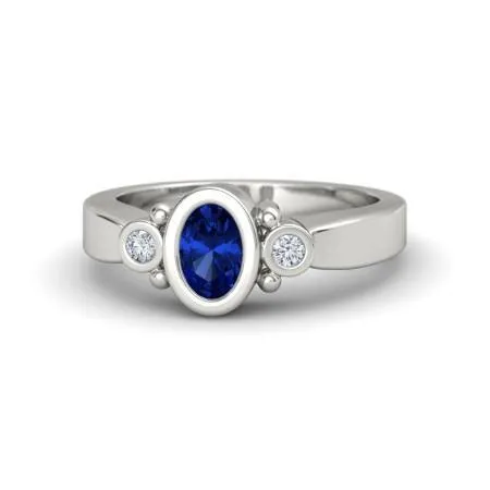 GB Ceylon Blue Sapphire Natural Earth Mined Diamond Ring Bezel Set 170 Carat White Gold 14K Rings GB Ceylon Blue Sapphire Natural Earth Mined Diamond Ring Bezel Set 170 Carat White Gold 14K Rings