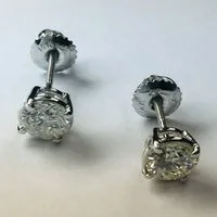 GB Earrings 160 Carats Round Natural Earth Mined Diamond Stud Earrings