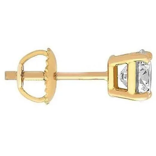 GB Earrings 1 Carat Natural Earth Mined Diamond Stud Single Earring Mens Jewelry Yellow Gold 14K GB Earrings 1 Carat Natural Earth Mined Diamond Stud Single Earring Mens Jewelry Yellow Gold 14K