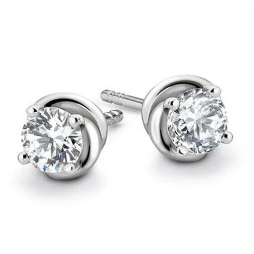 GB Earrings 210 Carats Round Natural Earth Mined Diamond Stud Earring Solid White Gold 14K GB Earrings 210 Carats Round Natural Earth Mined Diamond Stud Earring Solid White Gold 14K