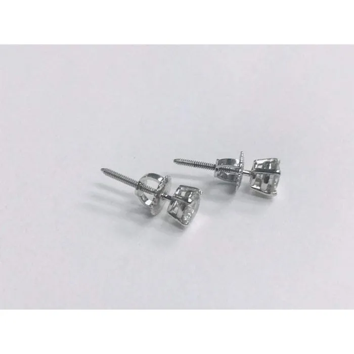 GB Earrings Genuine Natural Earth Mined Diamond White Gold Stud Earrings 1 Ct Solitaire GB Earrings Genuine Natural Earth Mined Diamond White Gold Stud Earrings 1 Ct Solitaire