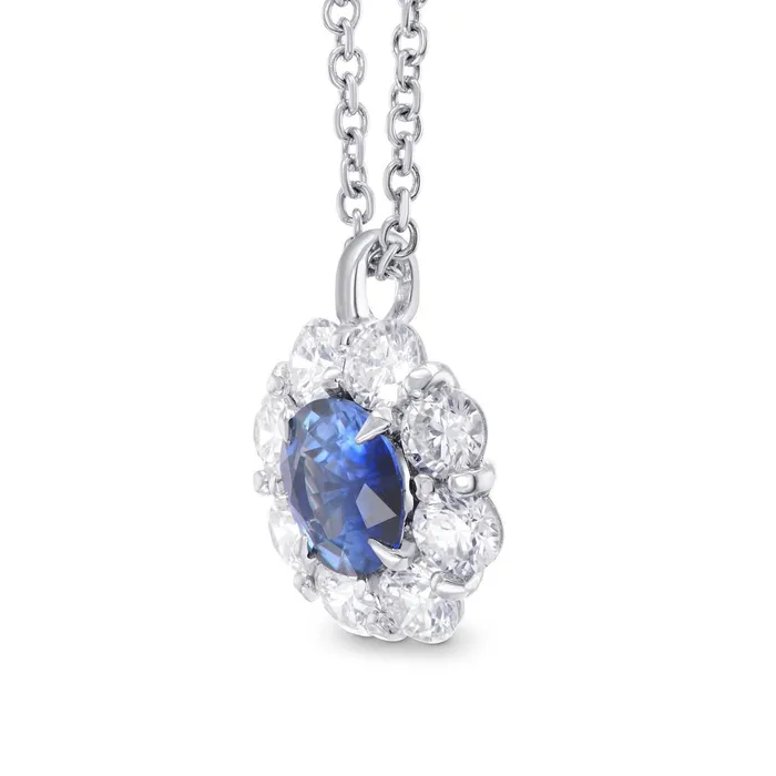 GB Necklaces 450 Carats Sri Lanka Blue Sapphire Natural Earth Mined Diamonds Pendant Necklace Gold GB Necklaces 450 Carats Sri Lanka Blue Sapphire Natural Earth Mined Diamonds Pendant Necklace Gold