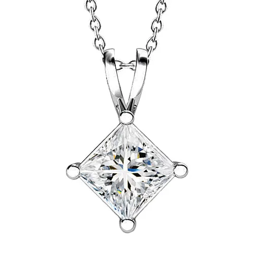 GB Necklaces Princess Cut Natural Earth Mined Diamond Necklace Pendant 20 Carat White Gold 14K GB Necklaces Princess Cut Natural Earth Mined Diamond Necklace Pendant 20 Carat White Gold 14K