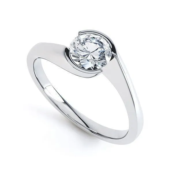 GB Rings 1 Carat Solitaire Round Natural Earth Mined Diamond Engagement Ring White Gold 14K GB Rings 1 Carat Solitaire Round Natural Earth Mined Diamond Engagement Ring White Gold 14K