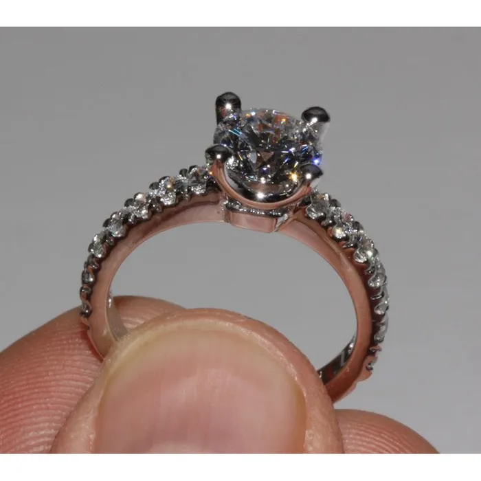 GB Rings 240 Ct White Gold Natural Earth Mined Diamond Engagement Ring Accents