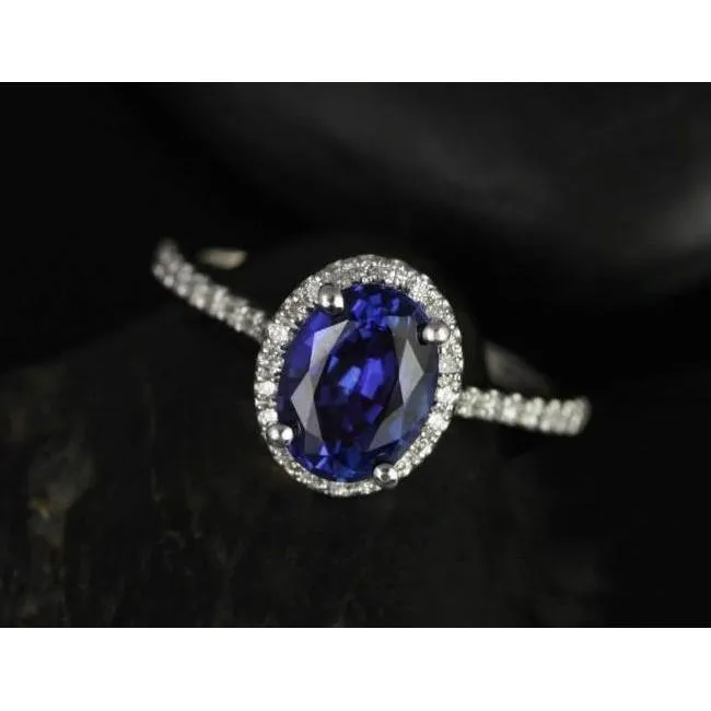 GB Rings 3 Ct Oval Sri Lankan Sapphire Natural Earth Mined Diamond Ring Solid Gold 14K GB Rings 3 Ct Oval Sri Lankan Sapphire Natural Earth Mined Diamond Ring Solid Gold 14K
