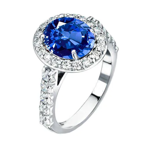 GB Rings 425 Carats Prong Set Sapphire And Natural Earth Mined Diamonds Ring White Gold 14K GB Rings 425 Carats Prong Set Sapphire And Natural Earth Mined Diamonds Ring White Gold 14K