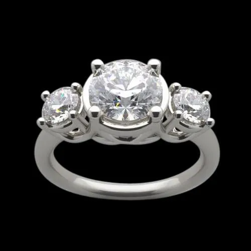 GB Rings 4 Carat Lucida Natural Earth Mined Diamond Three Stone Ring Engagement White Gold Jewelry GB Rings 4 Carat Lucida Natural Earth Mined Diamond Three Stone Ring Engagement White Gold Jewelry