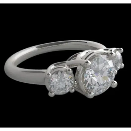 GB Rings 4 Carat Lucida Natural Earth Mined Diamond Three Stone Ring Engagement White Gold Jewelry GB Rings 4 Carat Lucida Natural Earth Mined Diamond Three Stone Ring Engagement White Gold Jewelry