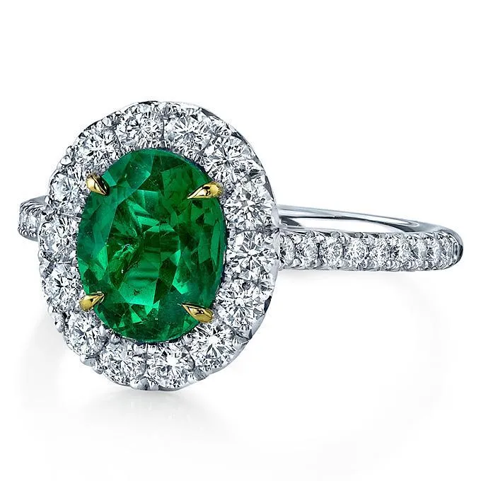 GB Rings 550 Carats Green Emerald And Natural Earth Mined Diamonds Engagement Ring Gold White 14K GB Rings 550 Carats Green Emerald And Natural Earth Mined Diamonds Engagement Ring Gold White 14K